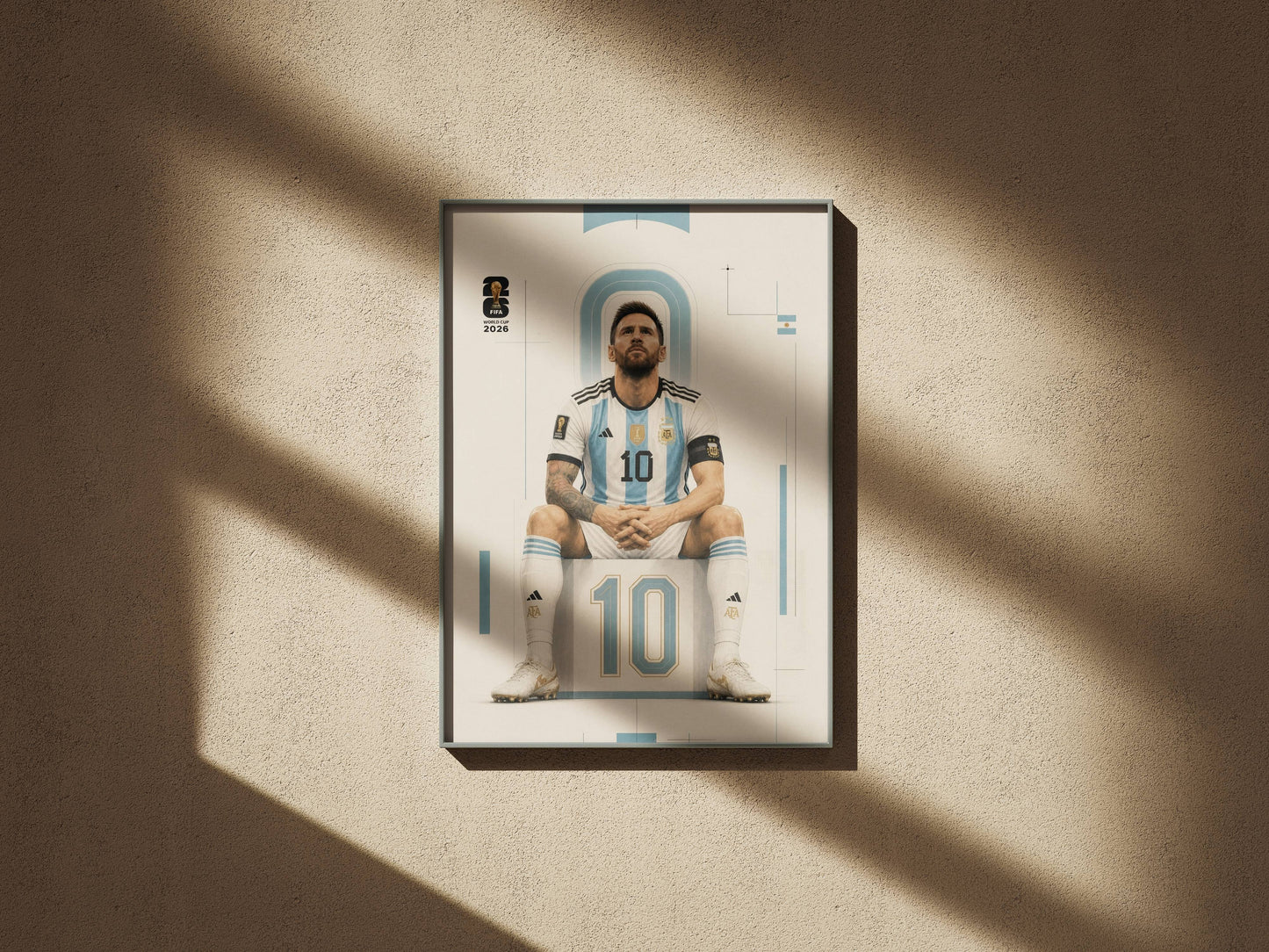 Messi Argentina No.10 Minimalist Portrait Art Print | Football Wall Poster
