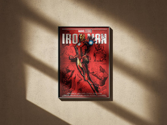 Iron Man Marvel Studios Comic Book Cover Art Print | Superhero Poster