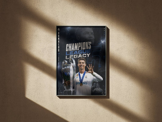 Ronaldo Champions League Legacy Trophy Art Print | Football Wall Poster