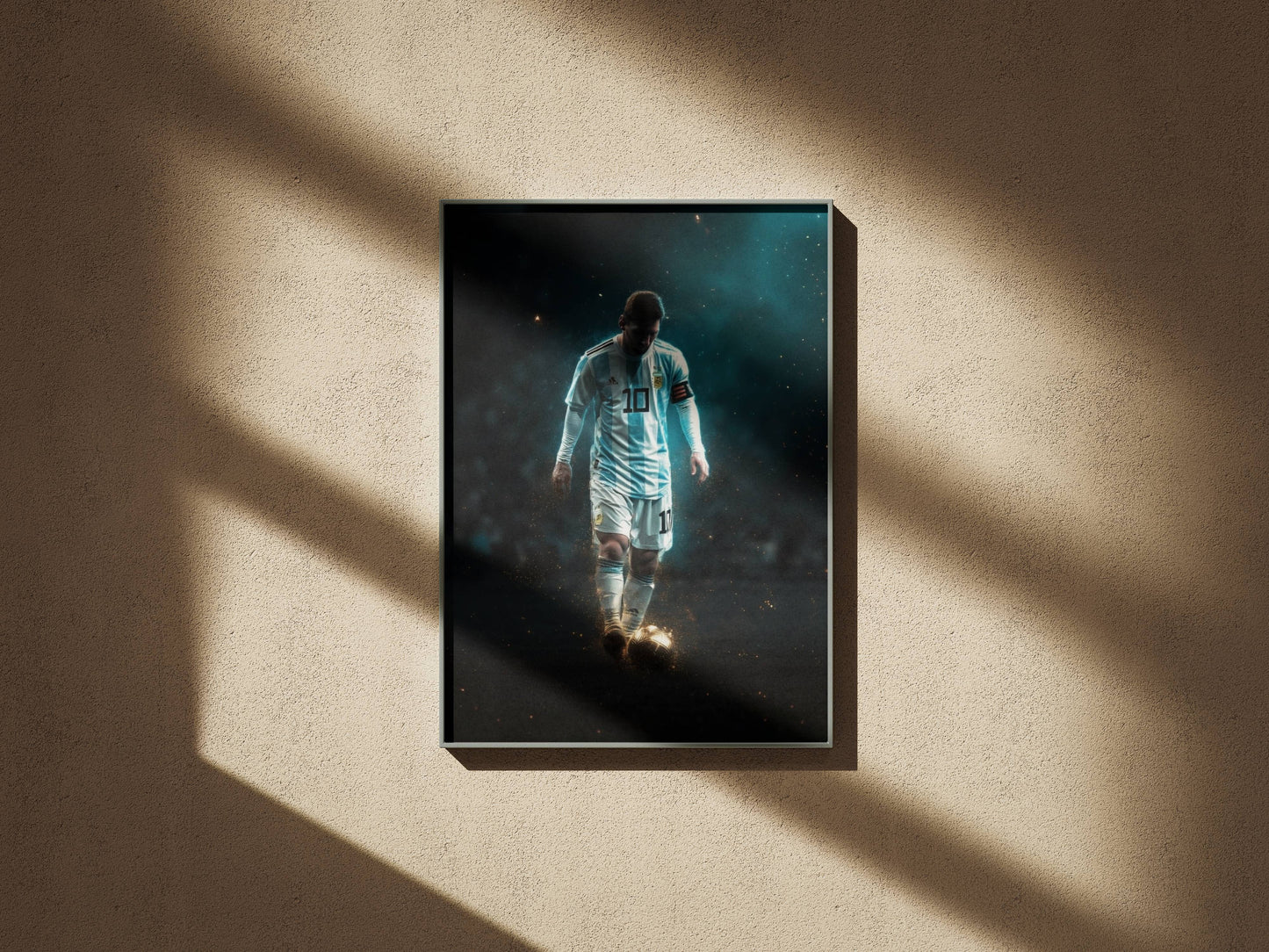 Messi Argentina No.10 Cinematic Glow Art Print | Football Wall Poster