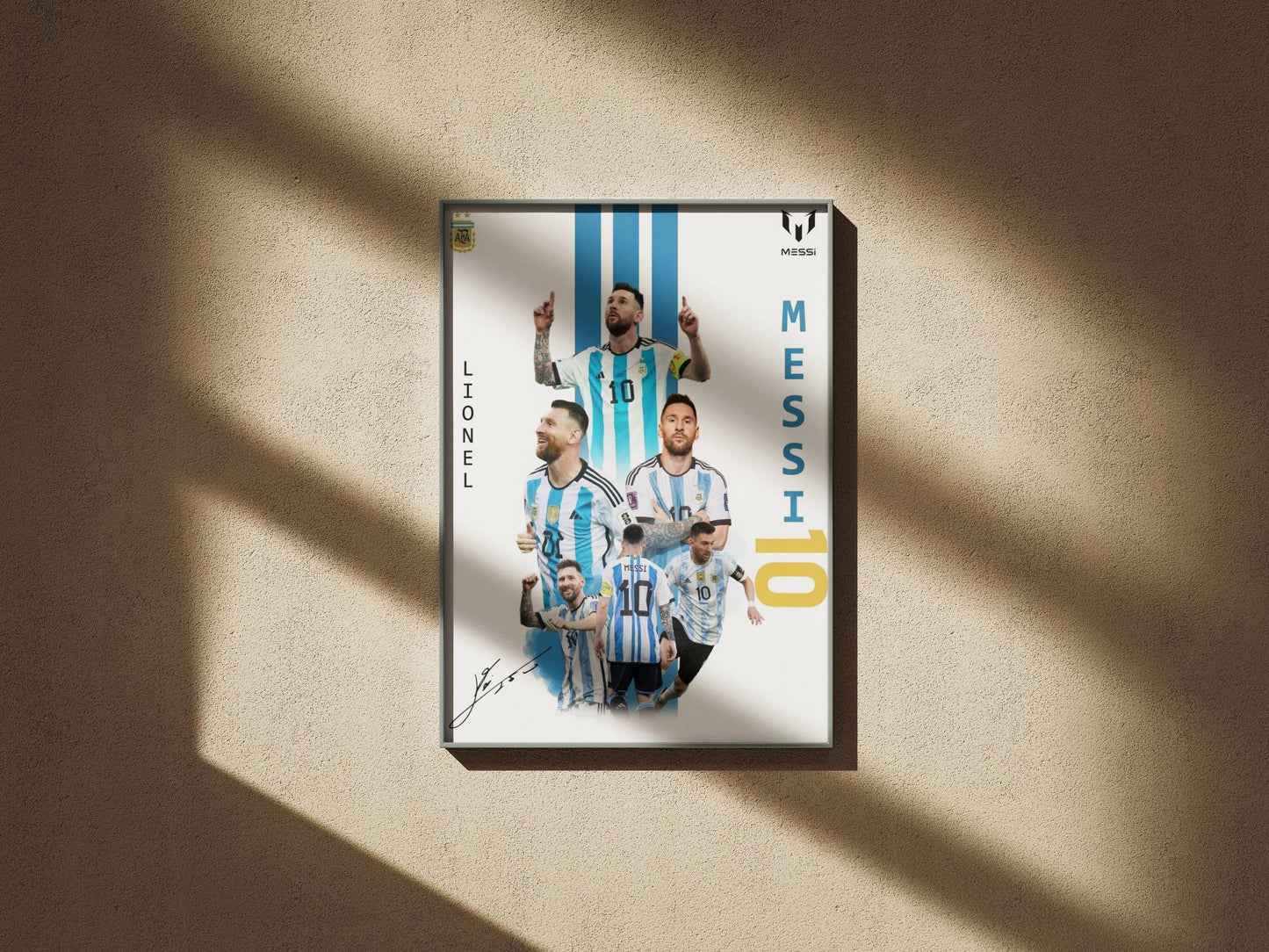 Lionel Messi No.10 Argentina Collage Art Print | Football Fan Wall Poster
