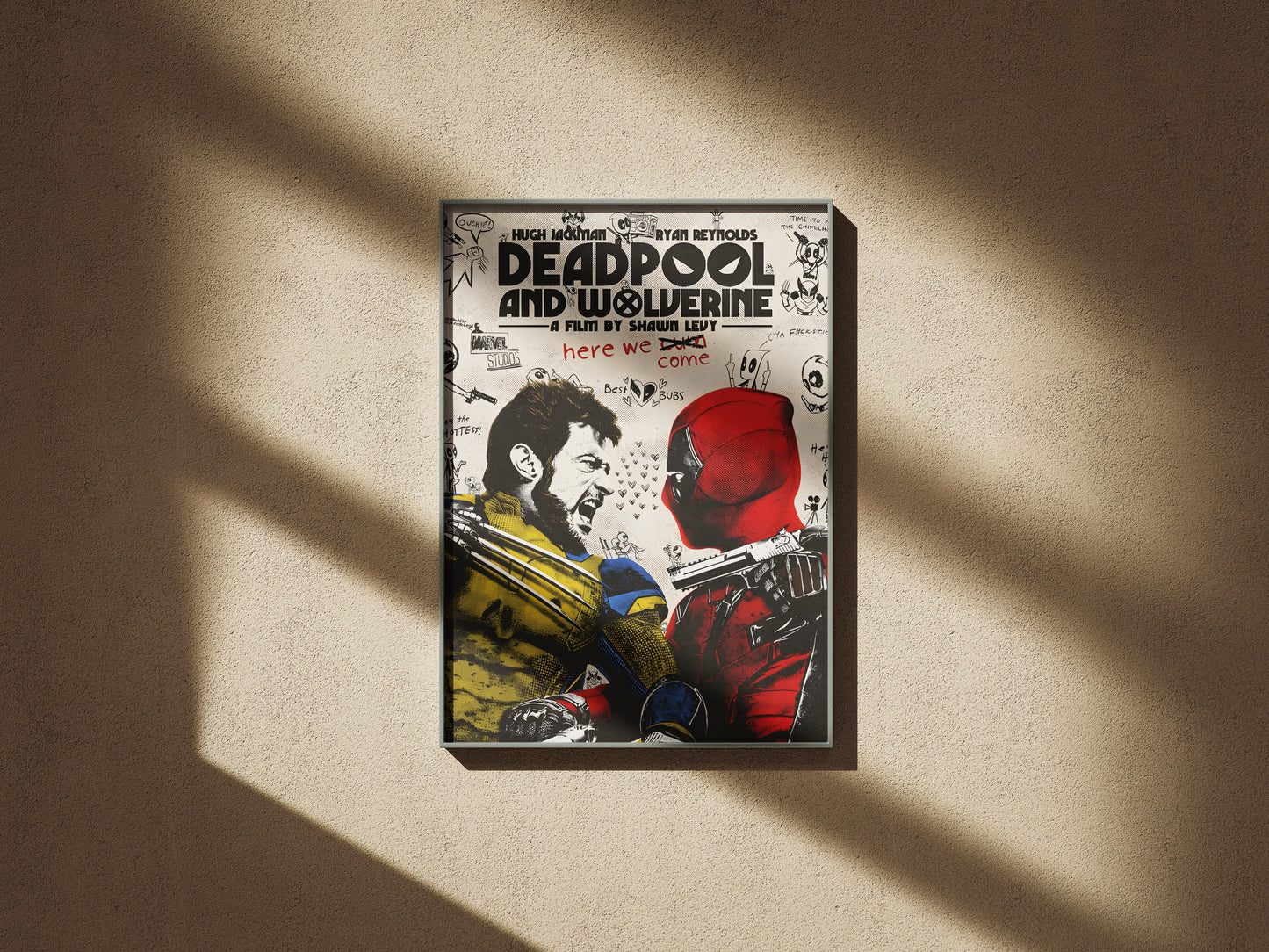 Deadpool and Wolverine Marvel Comic Duo Movie Poster Frame