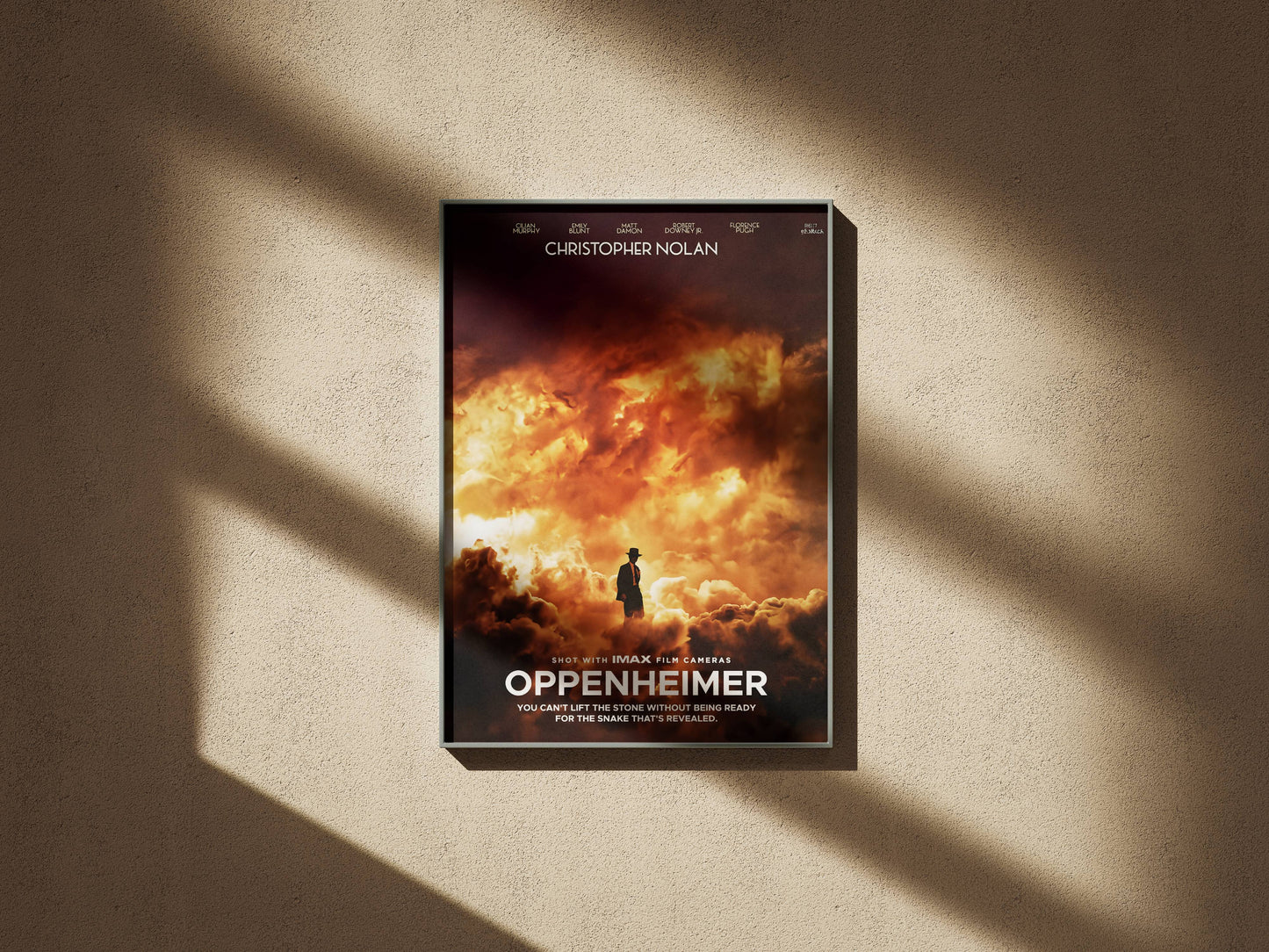 Oppenheimer Dramatic Fire Explosion Movie Poster Frame
