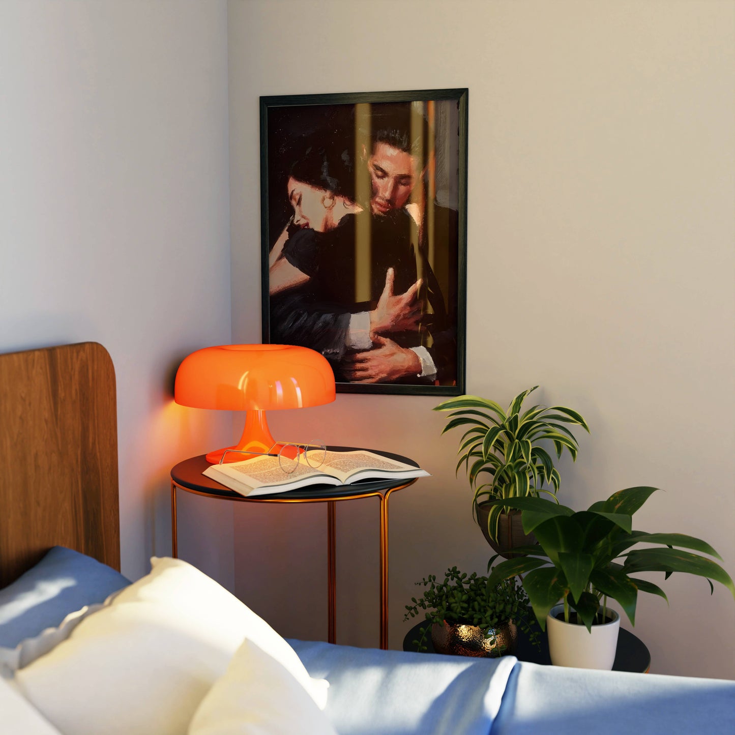 Intimate Dance Embrace Romantic Couple Art Frame