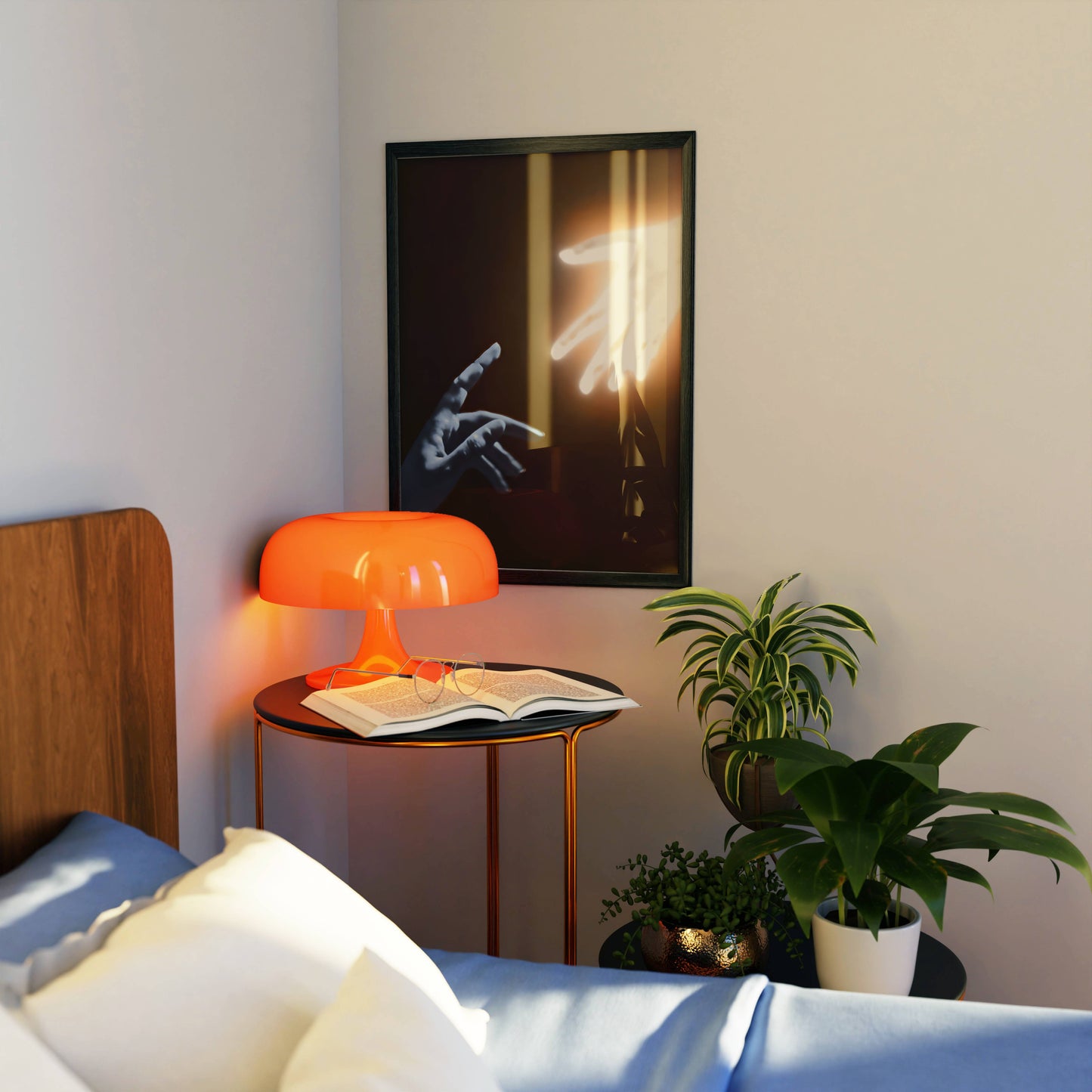 Sunlit Room Shadow Figure Elegant Wall Frame