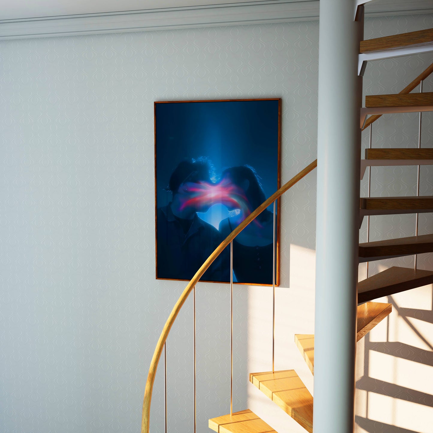 Blue Space Nebula Galaxy Art Poster Frame