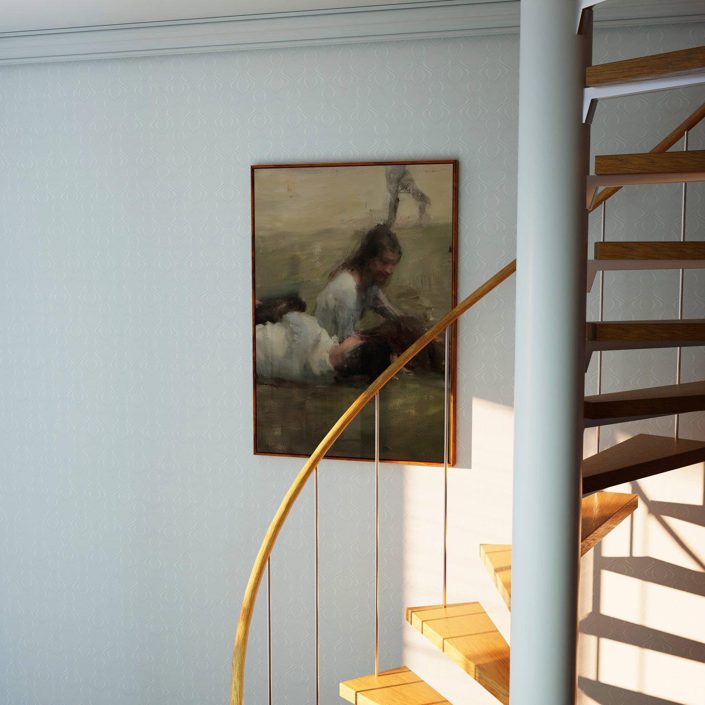 Classical Oil Painting Women Landscape Art Poster Frame