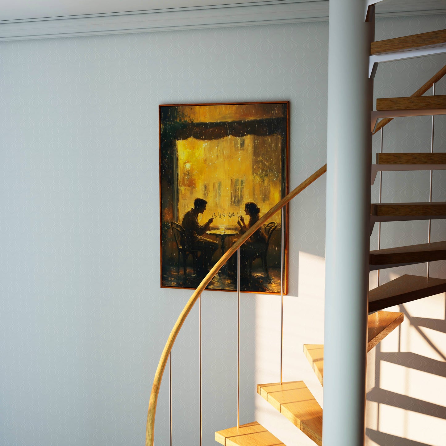 Golden Lamplight Reader Classic Oil Painting Frame