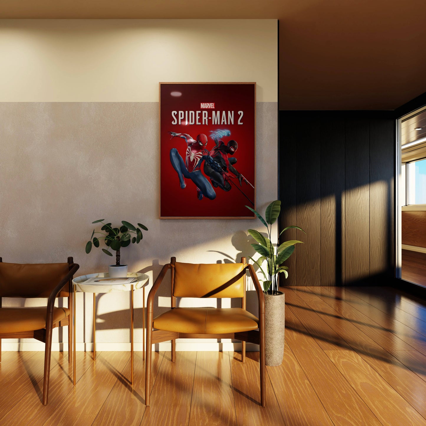 Marvel Spider-Man 2 Red Action Poster Frame