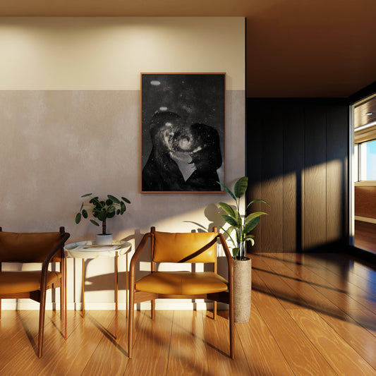 Moody Dark Bear Portrait Dramatic Room Art Frame