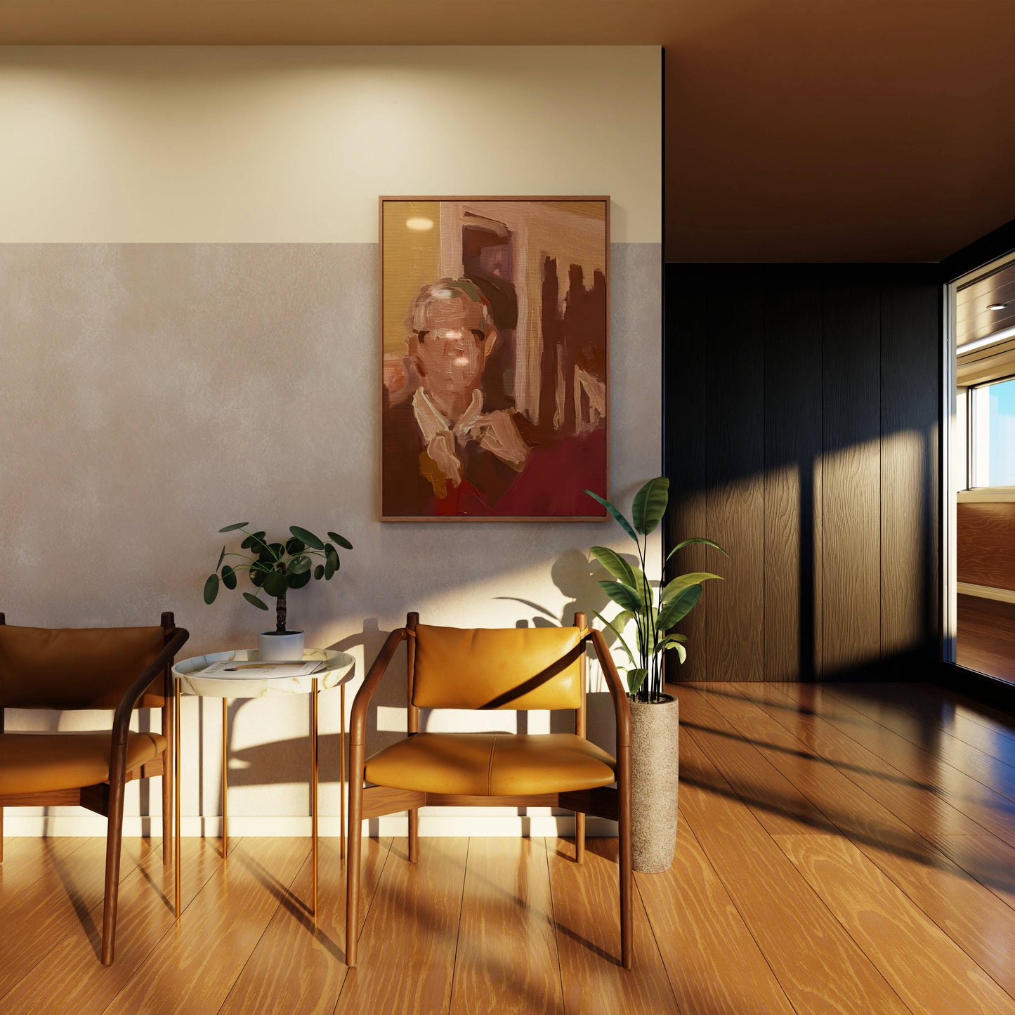 Golden Hour Impressionist Portrait Art Frame