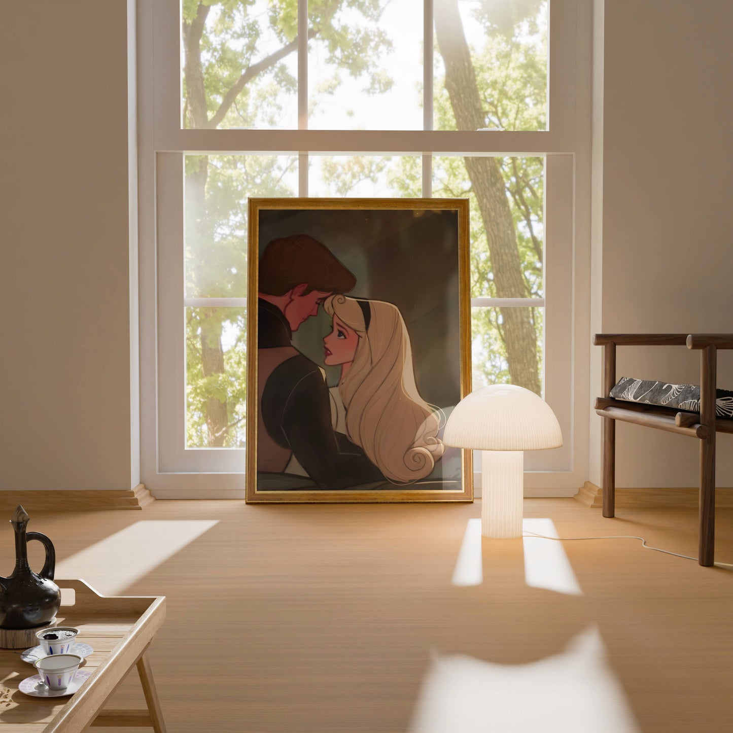 Classical Oil Painting Women Landscape Art Poster Frame