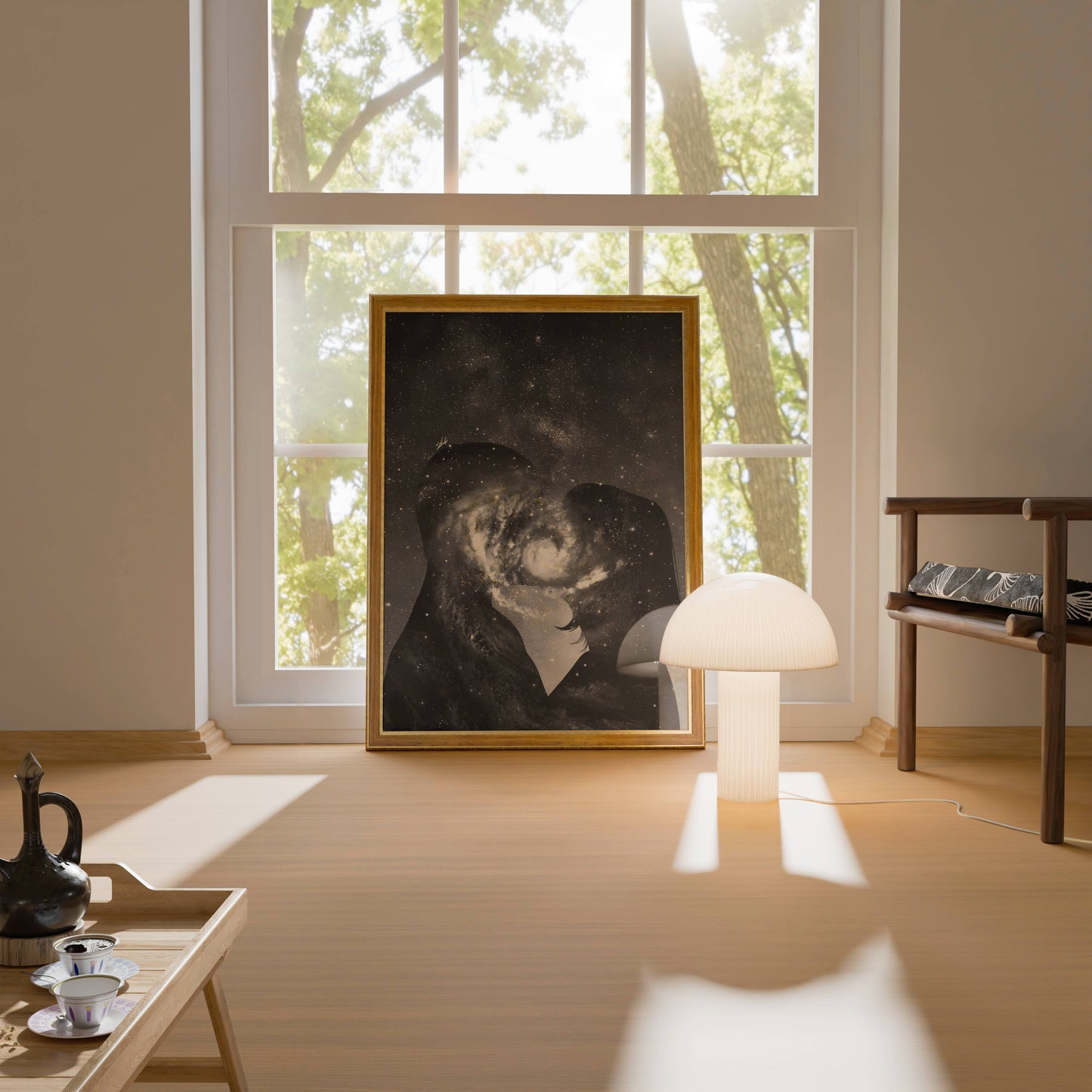 Moody Dark Bear Portrait Dramatic Room Art Frame