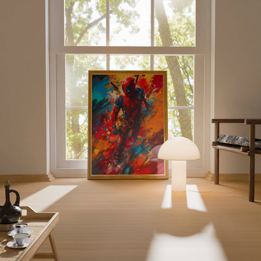 Deadpool Colorful Abstract Art Painting | Superhero Wall Art Print