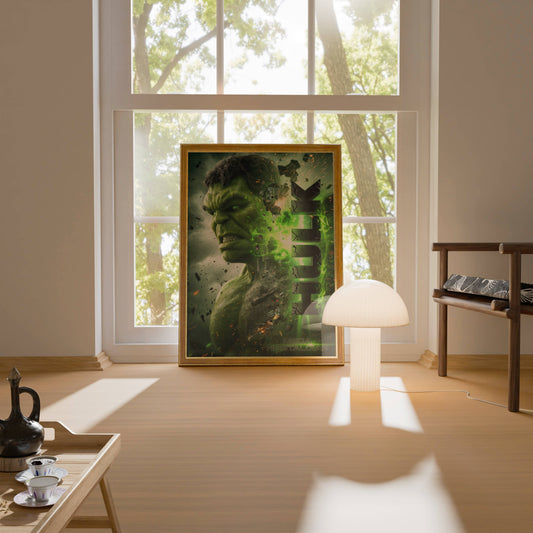 Hulk Green Energy Portrait Poster | Marvel Superhero Wall Art Print