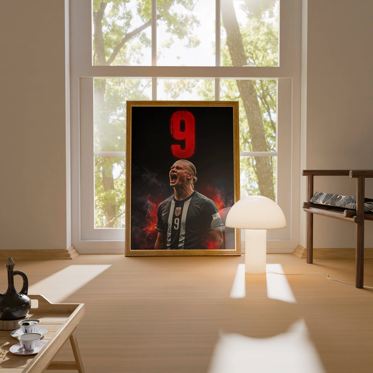 Haaland Norway No.9 Fire Roar Art Print | Football Wall Poster