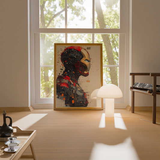 Iron Man Digital Circuit Tech Portrait Art Print | Marvel Wall Poster