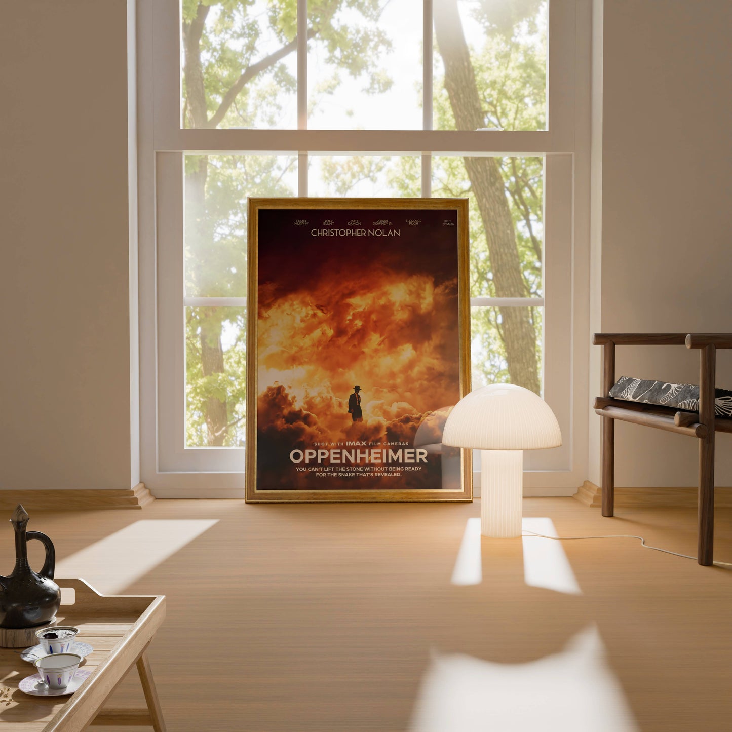Oppenheimer Dramatic Fire Explosion Movie Poster Frame