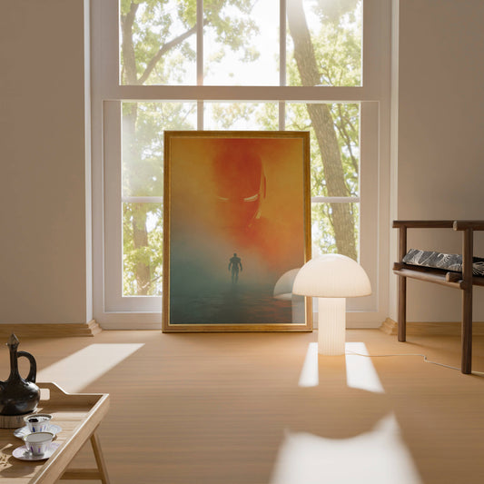 Iron Man Abstract Mask Silhouette Sunset Art Print | Superhero Wall Poster