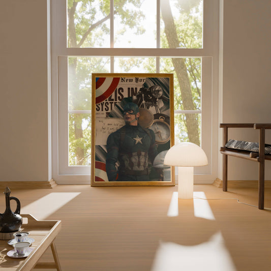 Captain America Vintage Propaganda Style Art Print | Superhero Wall Poster