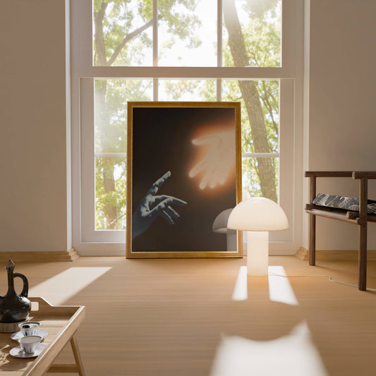 Sunlit Room Shadow Figure Elegant Wall Frame