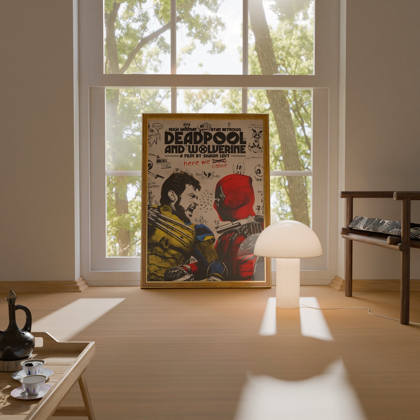 Deadpool and Wolverine Marvel Comic Duo Movie Poster Frame