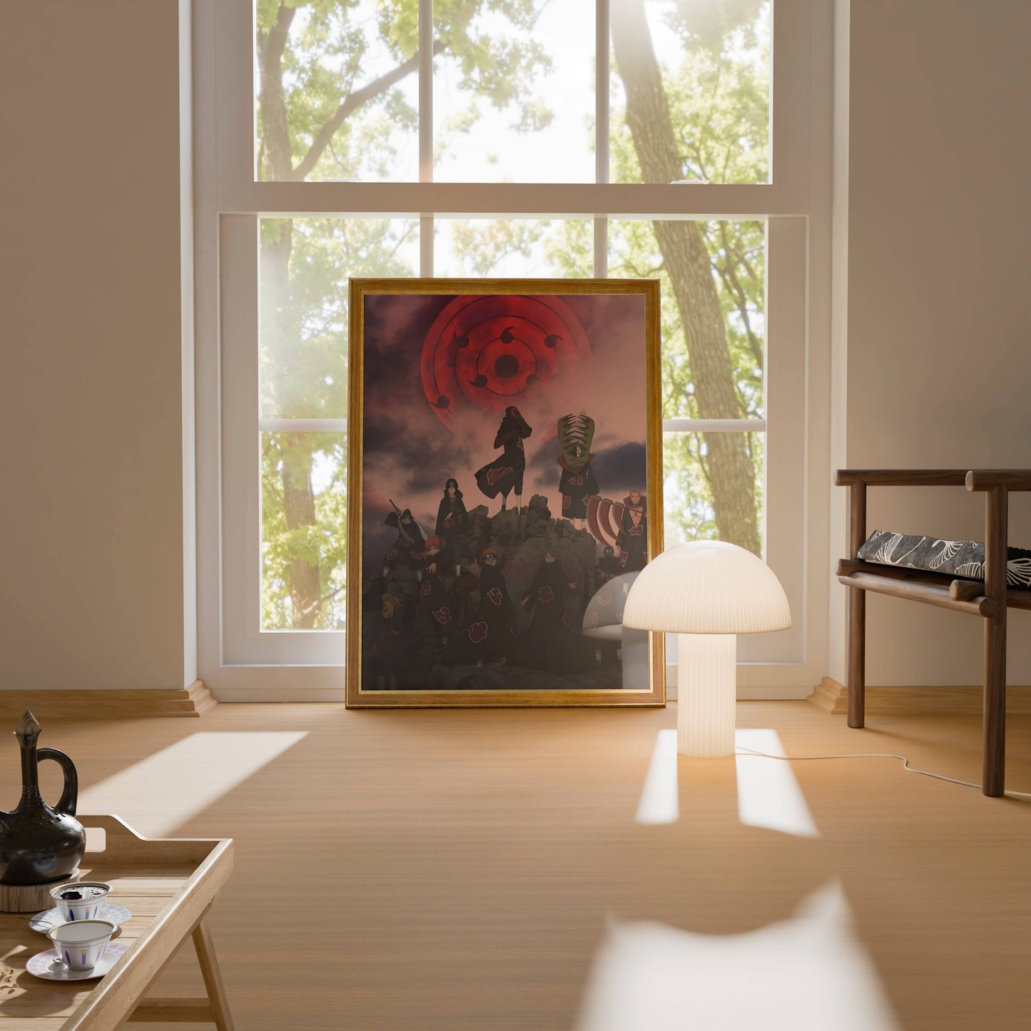 Akatsuki Group Naruto Red Moon Poster Frame
