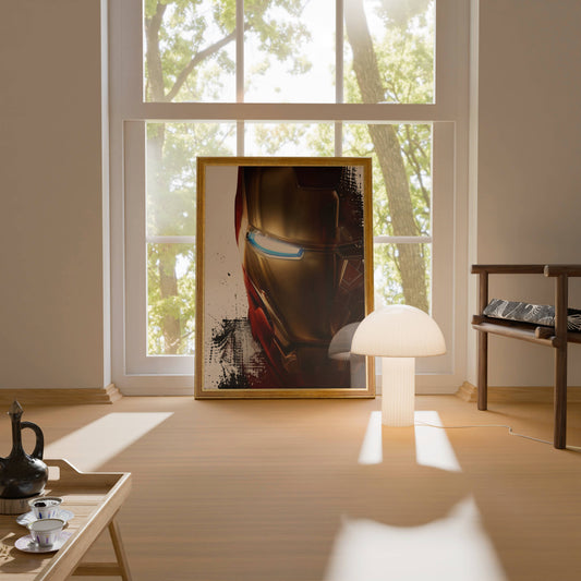 Iron Man Helmet Close-Up Glowing Eye Art Print | Marvel Wall Poster