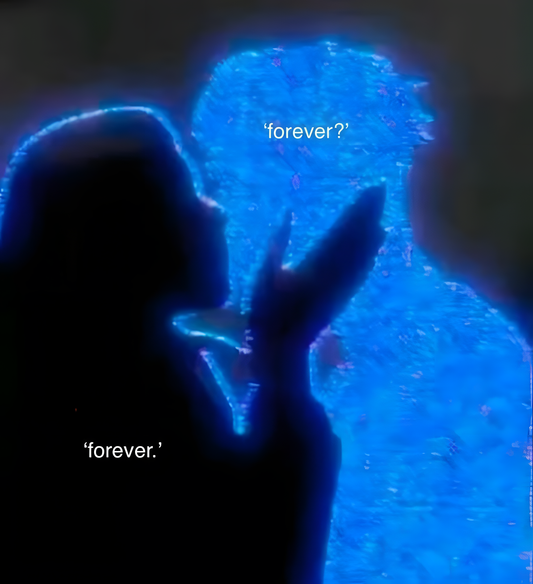 Forever Neon Blue Couple Romance Glow Art Frame
