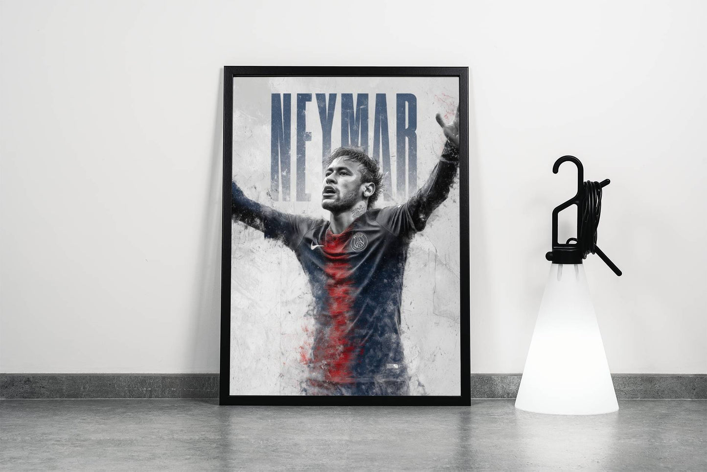 Neymar PSG Arms Raised Grunge Art Print | Football Wall Poster