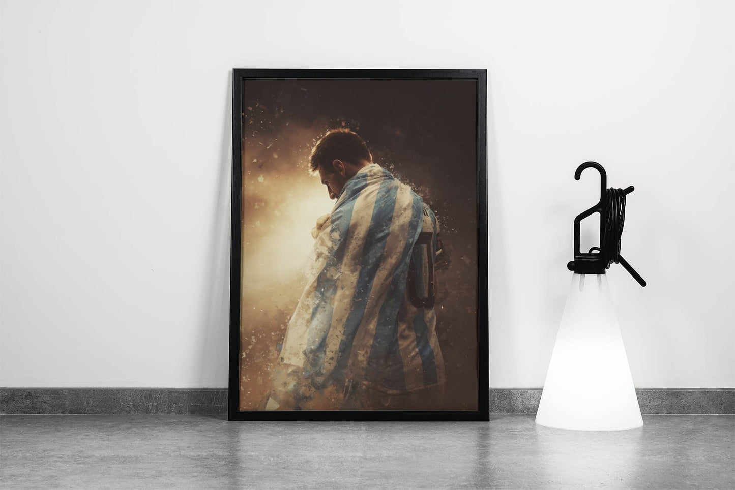 Messi Argentina Jersey Back View Cinematic Art Print | Football Wall Poster