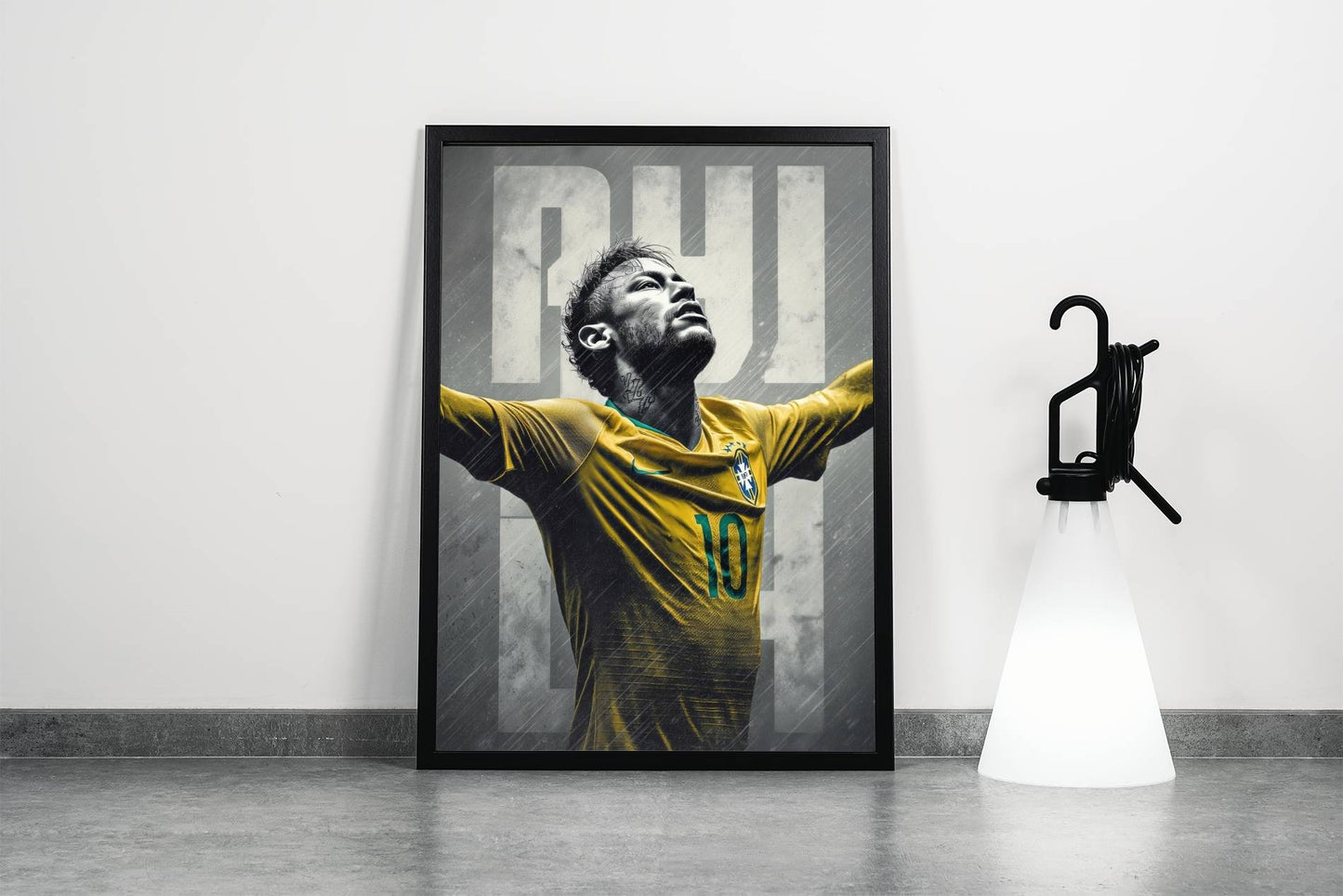 Neymar Brazil No.10 Arms Raised NJR Art Print | Football Wall Poster
