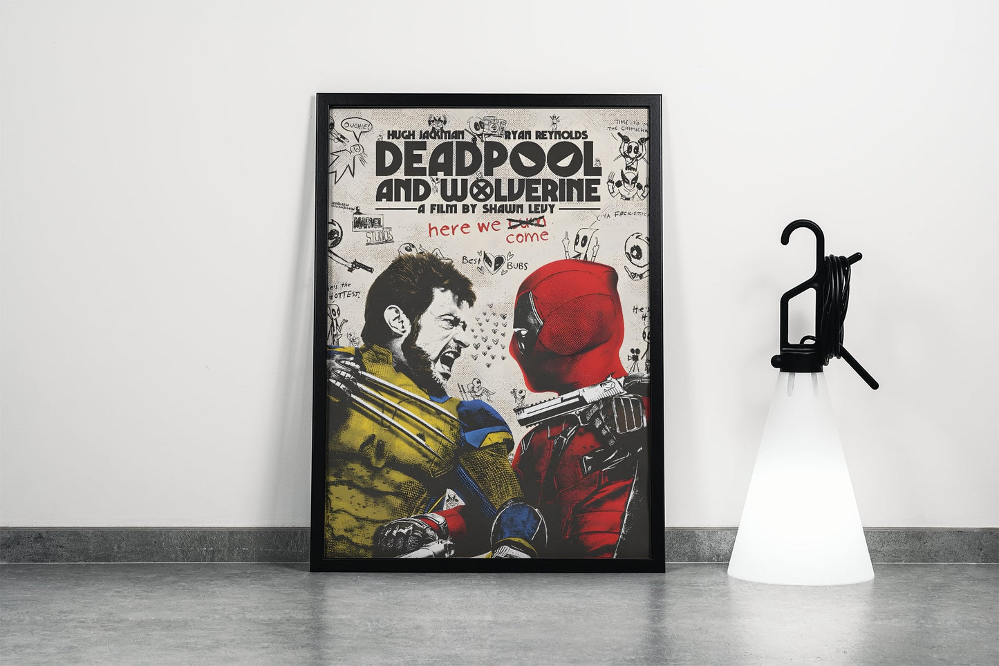 Deadpool and Wolverine Marvel Comic Duo Movie Poster Frame