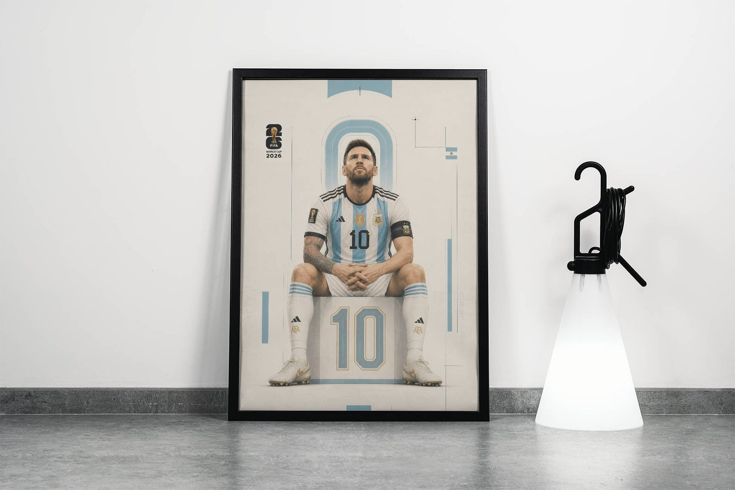 Messi Argentina No.10 Minimalist Portrait Art Print | Football Wall Poster
